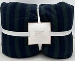 Pottery Barn Teen Camden Stripe Full / Queen Comforter Navy Blue Green Multi. Fixed Price $114.95.