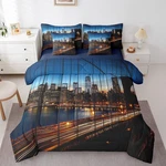 New York In Bag Queen Comforter Set 7 Piece,manhattan Brooklyn Bridge Bedd. Fixed Price $104.99.
