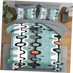 Comforter Set Size, Mid Century Retro Stripe 7 Pcs Full. Fixed Price $91.75.