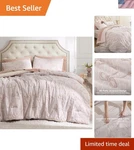 Queen Comforter Set, Gentlesoft 3 Pieces Bow Cute Bedding Pink Room Decor Aes.... Fixed Price $97.51.
