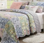 New Greenland Home Emma Floral Full Queen Quilt Shams Set Country Cottage. Fixed Price $98.99.