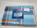 New Lucas Set Of Two Cotton Standard Shams Blue, Orange White Plaid. Fixed Price $38.98.