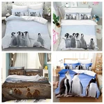 3D Penguin Sky Background Quilt Cover Duvet Comforter Set. Fixed Price $119.99.