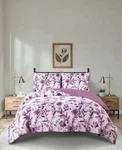 Keeco Bettina 3 Piece Purple Twin Reversible Comforter Set. Fixed Price $35.99.