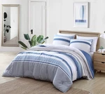 Reversible Queen Comforter Set, Medium-weight Cotton Bedding, Blue. Fixed Price $119.99.