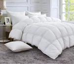 Egyptian Bedding Down Alternative Comforter White/gold Pipe Edge, Queen X 90". Fixed Price $32.79.