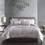 Elegant Silver Turin 7-PIECE Queen Comforter Set Luxurious Bedrooms. Fixed Price $301.99.