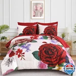 Drucon Red Floral Comforter Queen Size 7 Pieces Valentine's Day Bedding Sets. Fixed Price $58.05.