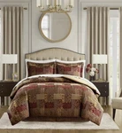 Croscill King Comforter Luxe Chenille Jacquard Patchwork 4PC Set New. Fixed Price $349.99.