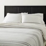 3PC Alternating Pinstripe Comforter & Sham Set - Hearth Hand With. Fixed Price $35.99.
