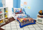 4 Piece Bedding Set - Under Construction Includes Comforter, Flat Sheet, Fi.... Fixed Price $46.27.