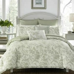 Laura Ashley Home Natalie 7PC King Comforter Set Sage Color New Ultra Soft. Fixed Price $299.99.