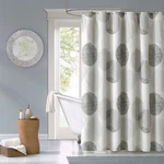 Madison Park Essentials Knowles 85GSM Geometric Microfiber Shower Curtain 72X72". Fixed Price $63.99.