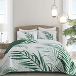 Botanical Quilt Set QUEEN,3 Pieces Green Palms Tree Bedspread Reversible Ligh.... Fixed Price $36.94.