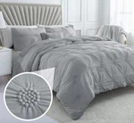 New Swift Home, Full /queen, Pintuck Comforter Set: 3-PIECE Grey. Fixed Price $53.95.