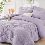 Hymokege Lavender Seersucker King Comforter Set 7 Piece All Season. Fixed Price $114.99.