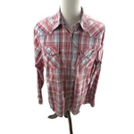 Guess Mens Red Blue Plaid Western Pearl Snap Shirt Xl M21216W0D00 Long Sleeve. Fixed Price $26.10.