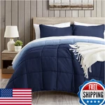 Satisomnia Queen Comforter Set Navy Blue 3 Piece Reversible Bedding Soft Cozy. Fixed Price $68.07.