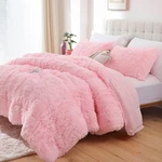 Smoofy Fluffy Queen Comforter Set, Faux Fur Pink Size, Lu.... Fixed Price $59.44.