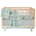 New Skip Hop 4 Piece Bumper Free Crib Baby Nursery Bedding Set Moving Gears Blue. Fixed Price $49.99.