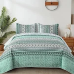 Bohemian Striped Quilt Set Lightweight Microfiber Bedspread Coverlet All Season. Fixed Price $43.60.