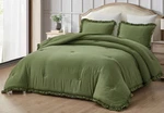 Nora 3-PIECE Ruffled Edge Trim Soft Washed Microfiber Comforter Set. Fixed Price $64.99.