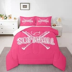 Homewish Softball Comforter Set,sports Gaming Bedding Kids Girls Wome.... Fixed Price $90.16.