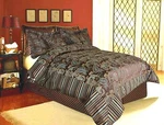 Tache 6 Pc Chenille Dark Brown Floral Eastern Spring Paisley Comforter Set,w/zip. Fixed Price $185.90.