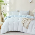 Comforter King Set Light Blue Striped Soft Luxury Washed Microfiber Jacquard 3. Fixed Price $100.99.