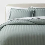 Luxe Striped Damask Duvet Cover & Sham Set - Full/queen Threshold 100% Cotton. Fixed Price $29.86.