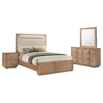 4 Pc Oak Queen White Led Sintered Stone Top Ns Dresser Bedroom Furniture Set. Fixed Price $1899.00.