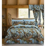 Sky Blue Camo Queen Set: Bonus: King Comforter With Sheets. Fixed Price $94.88.