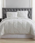 Truly Soft Pleated Reversible 3-PC. Full/queen Comforter Set -ivory. Fixed Price $76.99.