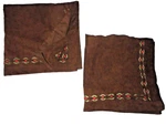 Croscill Chimayo Floral Faux Suede Brown Green Red (2) Euro Pillow Shams 26. Fixed Price $44.00.