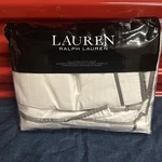 Ralph Lauren Spencer Sateen Border One Full/queen Duvet Cover White Grey. Fixed Price $95.00.