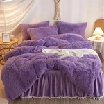 Haihua Faux Fur Purple Comforter Cover Set, Soft Fuzzy Queen,. Fixed Price $69.46.