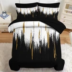 Comforter Set King Size, Black Gold White 7 Pcs Bedding And Adults, Abstr.... Fixed Price $118.99.