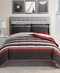 Fairfield Square Collection Austin Stripe/sld Reversible 8 Pc. Comforter Set, Kn. Fixed Price $44.88.