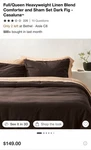 Full/queen Heavyweight Linen Blend Comforter And Sham Set Dark Fig- Casaluna New. Fixed Price $85.00.
