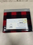 Sweet Home 4-PIECE Buffalo Sheet Set, 1800 Thread Count, Black/red, Size Queen. Fixed Price $23.99.
