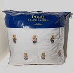 New Ralph Lauren Polo Teddy Bear Boy Blue Stripe Twin Comforter Set. Fixed Price $259.00.