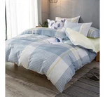 100% Cotton Luxury Queen Duvet Set Blue/white W/buttons 3PC By Lausonhouse. Fixed Price $62.00.