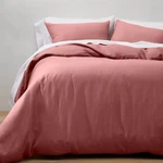 Full/queen 100% Washed Linen Duvet & Sham Bedding Cover Set Rose Casaluna 3 Pcs. Fixed Price $134.00.