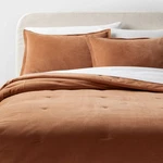 King Cotton Velvet Comforter And Sham Set Camel - Threshold New Open Package. Fixed Price $47.99.