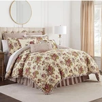 Waverly Norfolk Modern Farmhouse Tea Stain Floral King Comforter 4PC. Fixed Price $187.99.