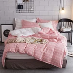 Pink Comforter Cover Twin Size Girls White Stripe Decor Bedding Set, Simple Fash. Fixed Price $42.99.
