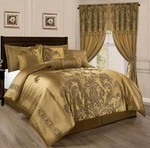 Chezmoi Collection 7-PIECE Royal Floral Jacquard Woven Comforter Set, Gold. Fixed Price $93.99.
