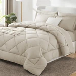 Cozylux Comforter Set Oatmeal - Bed In Bag Size Queen,. Fixed Price $76.79.