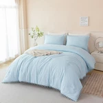 Perfemet 5 Pieces Twin Bedding Sets Light Blue Pom Comforter Girl.... Fixed Price $67.60.