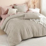 Comforter King Size Set Oatmeal, 3 Pieces Boho Tufted Farmhouse Bedding. Fixed Price $56.98.